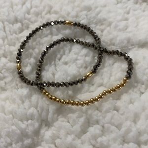 ENEWTON Set of two Gemstone and Gold bracelets